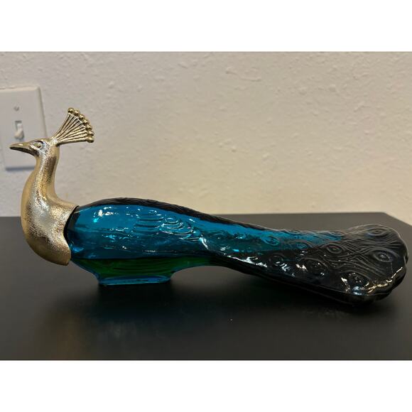 Vintage Avon Patchwork Cologne Parfum Peacock Gold Blue - Picture 2 of 4